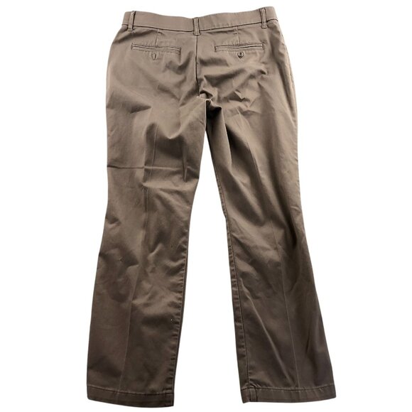 Lee Women's Flex Motion Straight Leg Mid Rise Pants 12P Petite Khaki Beige - Picture 2 of 13